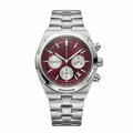 Overseas Chronograph Silver and Burgundy Dial