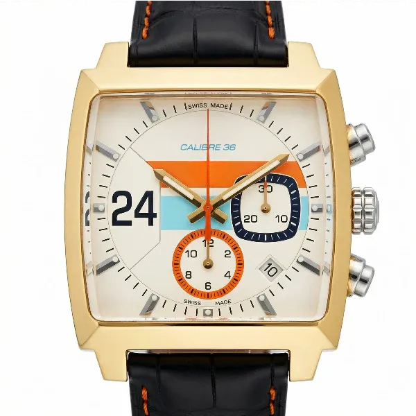 Monaco Chronograph Gold and White
