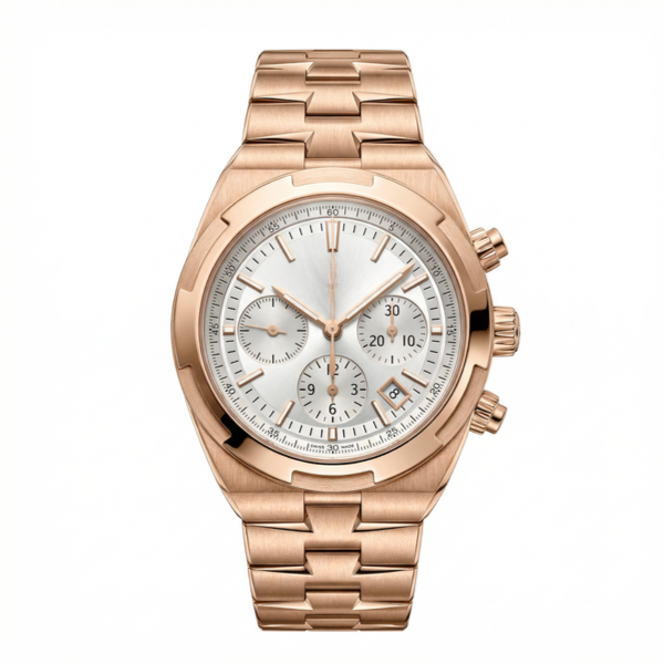 Overseas Chronograph Rose Gold and White Dial