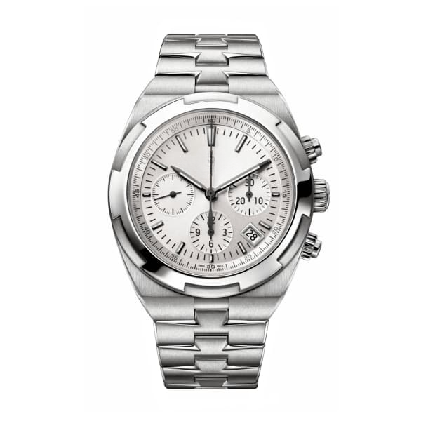 Overseas Chronograph Watch Silver and White Dial