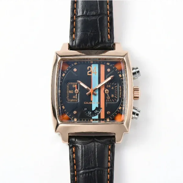 Monaco Chronograph Rose Gold and Dark Blue Dial