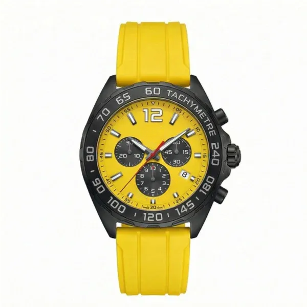 F Chronograph Black and Yellow Dial