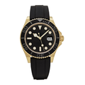 Sport 42 – Black Dial | Gold Tone Case & Rubber Strap