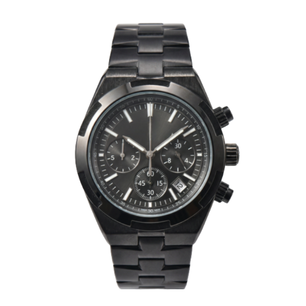 Overseas Chronograph Watch Black and Black Dial