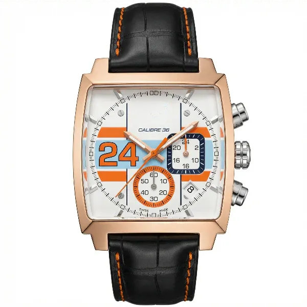 Monaco Chronograph Rose Gold and White Dial