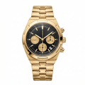 Overseas Chronograph Watch Gold and Black Dial