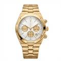 Overseas Chronograph Watch Gold and White Dial