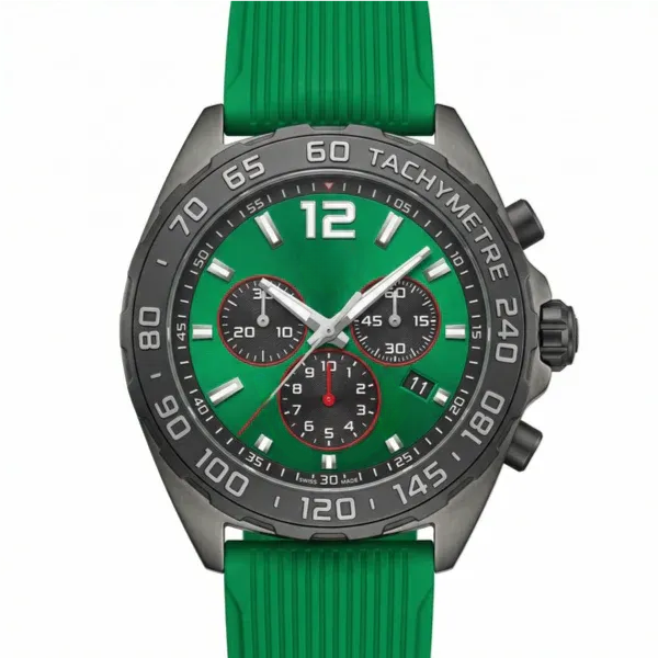 F Chronograph Black and Green Dial