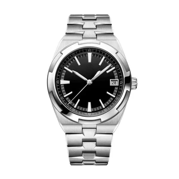 Overseas Watch Self-Winding Silver and Black Dial